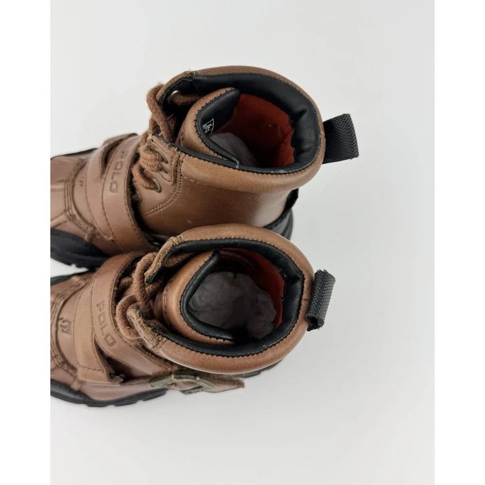 NEW Polo Ralph Lauren Shoes Brandy Holden Leather Hi Brown Boots TODDLER Sz 7 C